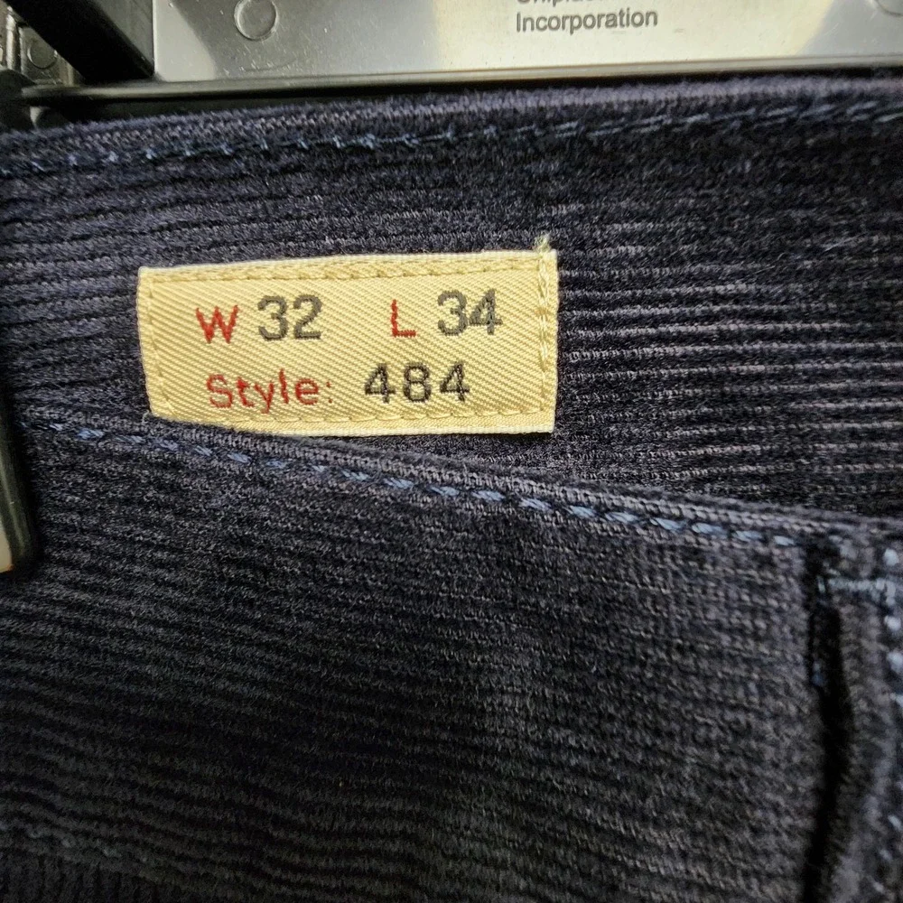 J.Crew 484 Corduroy Pants Mens 32x34 Slim Fit Tapered Leg Navy Blue NEW w/ Tag‎